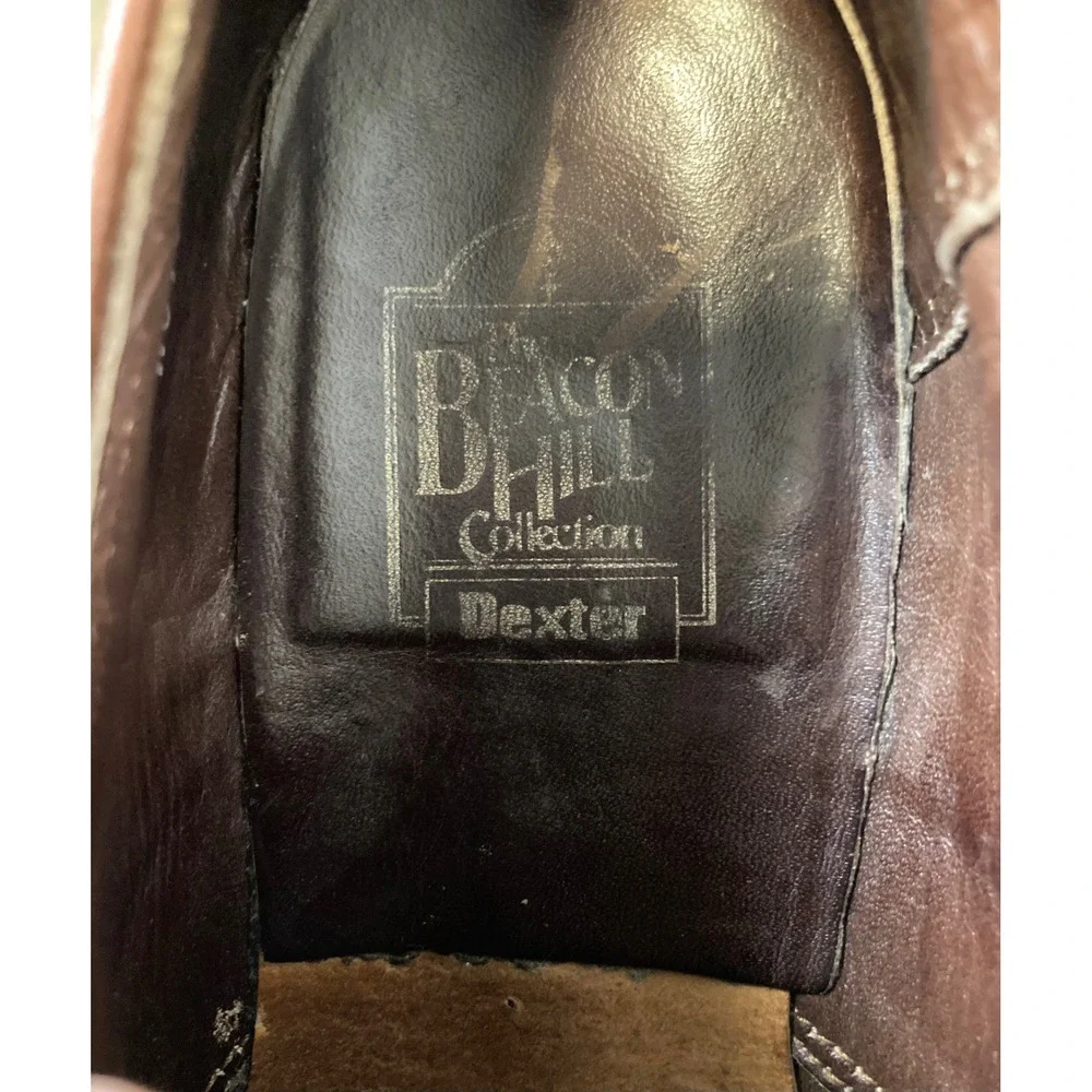 Dexter Beacon Hill Oxford Shoes Mens 7.5 M Brown‎ Leather Vibram Sole USA W646-2